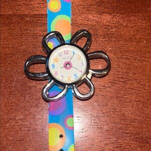 Alex Quartz Flower wrist watch, adjustable 5” - 7” silicone band
